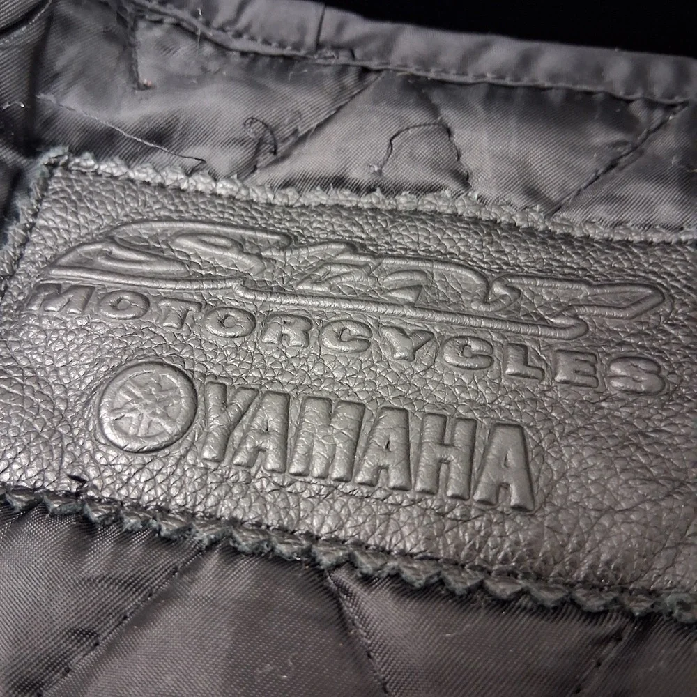 Yamaha Star Motorcycle Leather Riding Jacket Size XL Black Removable Lining
